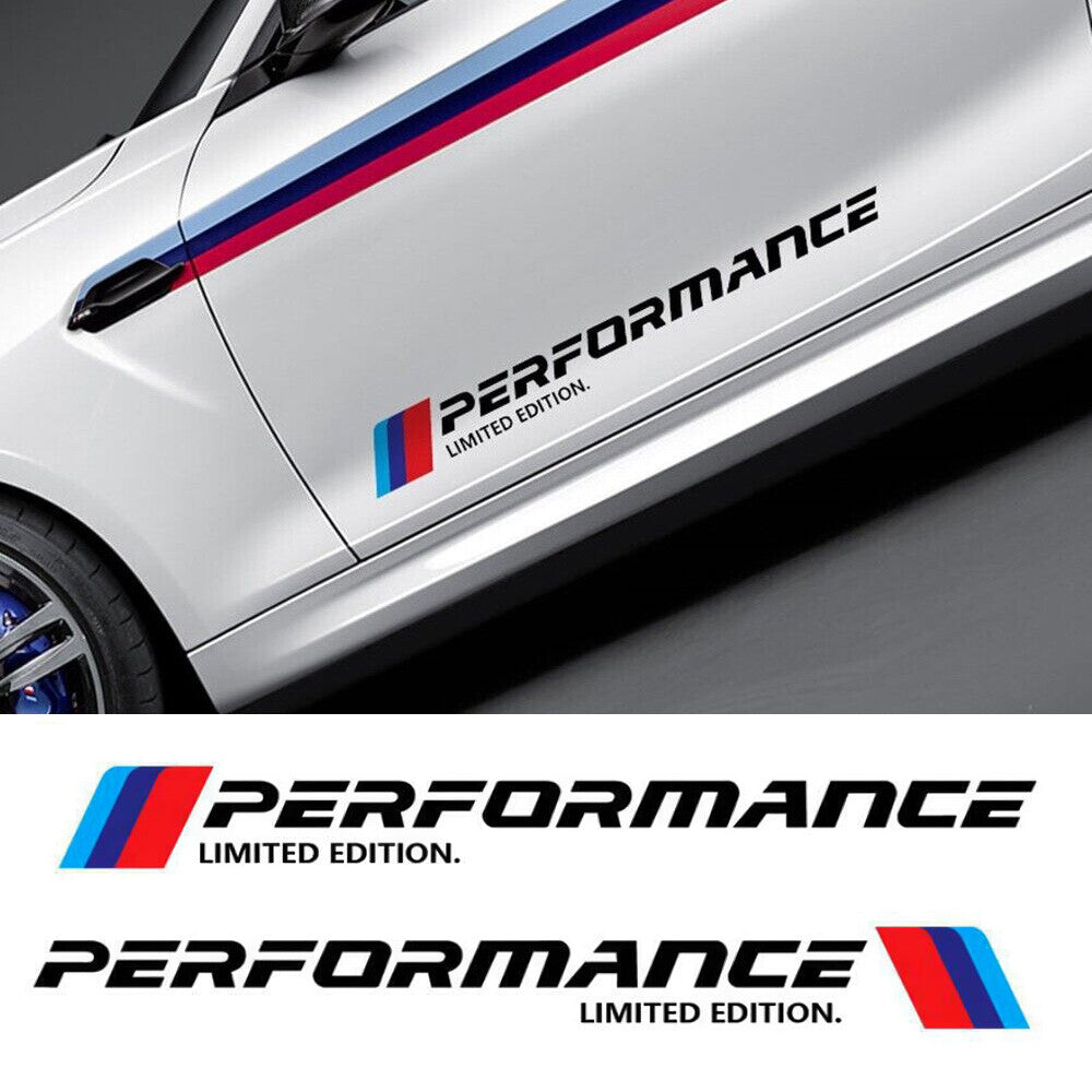 2x For BMW Performance Limited Edition Car Door Decal Sticker Waist Line Sport