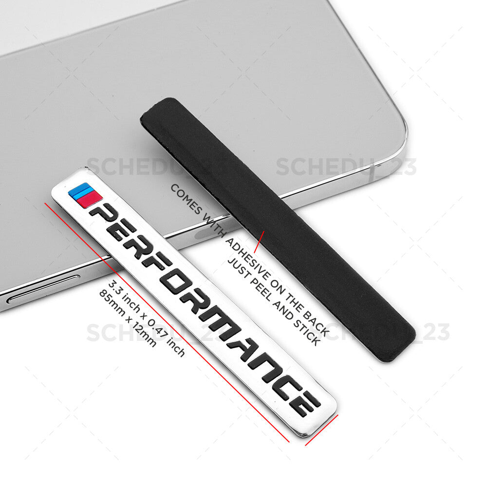 2x BMW M Performance Logo Emblem Badge Car Fender Tailgate Series Sport Chrome