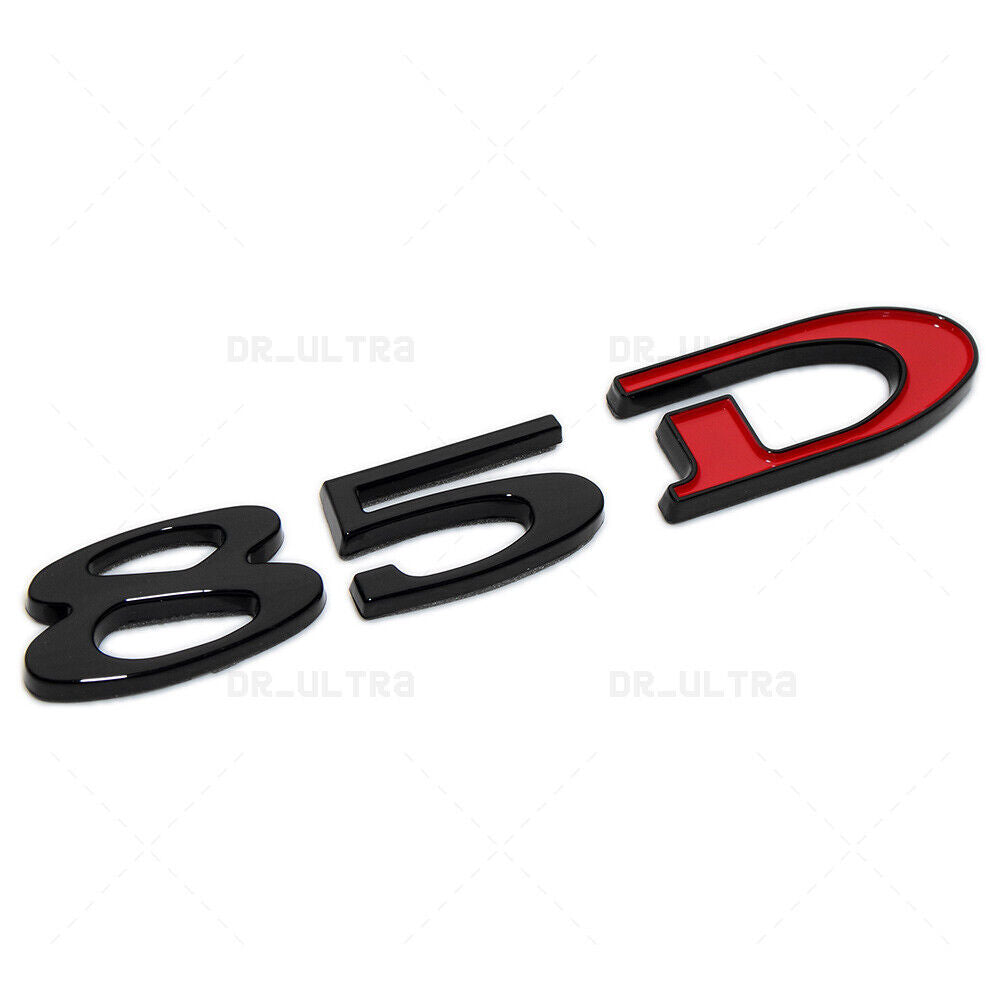 Tesla Rear Liftgate Lid Model 85D Nameplate Logo Badge Emblem Sport Black & Red