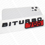 2x Mercedes BRABUS BITURBO 700 Fender Nameplate Badge Marker Emblem Matte Black
