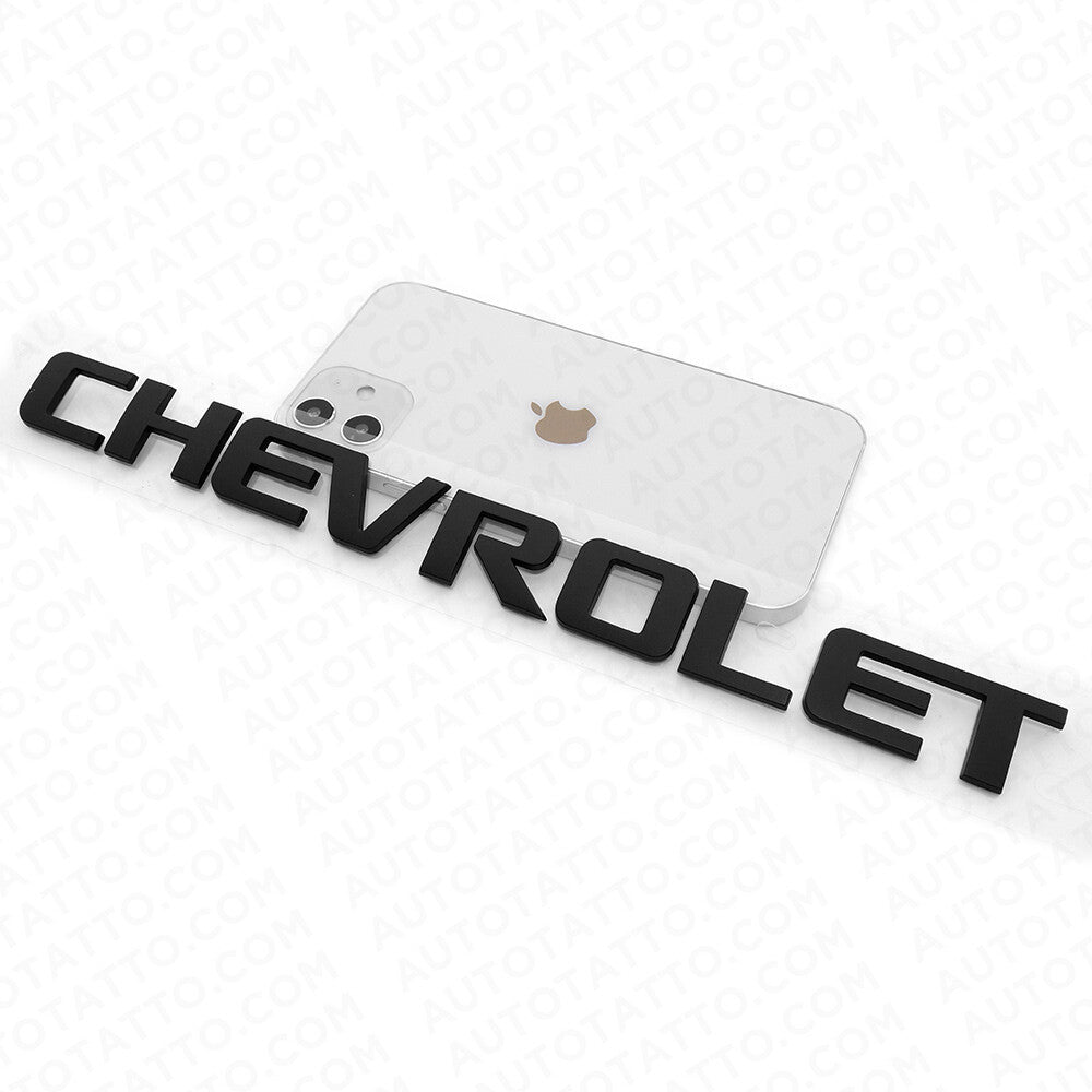 Chevy Chevrolet Truck Lifgate Letter Badge Logo Emblem Matte Black Large Size