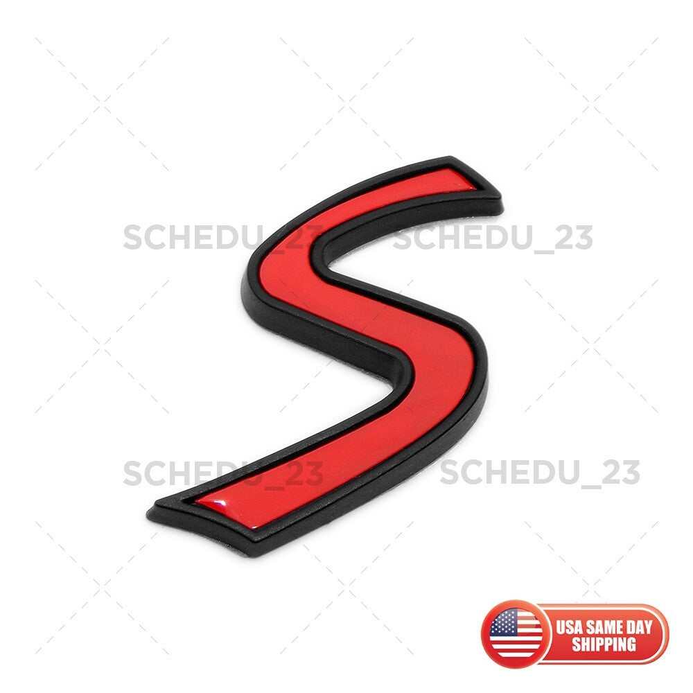 For MINI Cooper S Lettering Black & Red Rear Trunk Boot Logo Emblem Badge