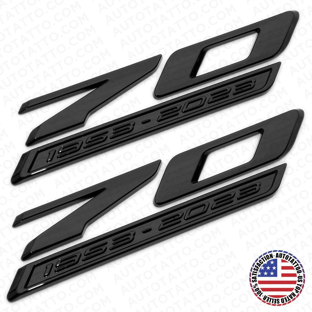 2x For C8 Corvette 70th Anniversary Edition Door Badge Nameplate Emblem Blackout