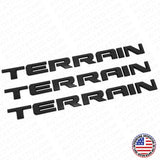 3x GMC Terrain Front Door & Rear Liftgate Nameplate  Emblem Decorate Matte Black