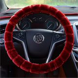 Universal Soft Warm Bamboo Style Faux Fur Car Steering Wheel Cover Decoration