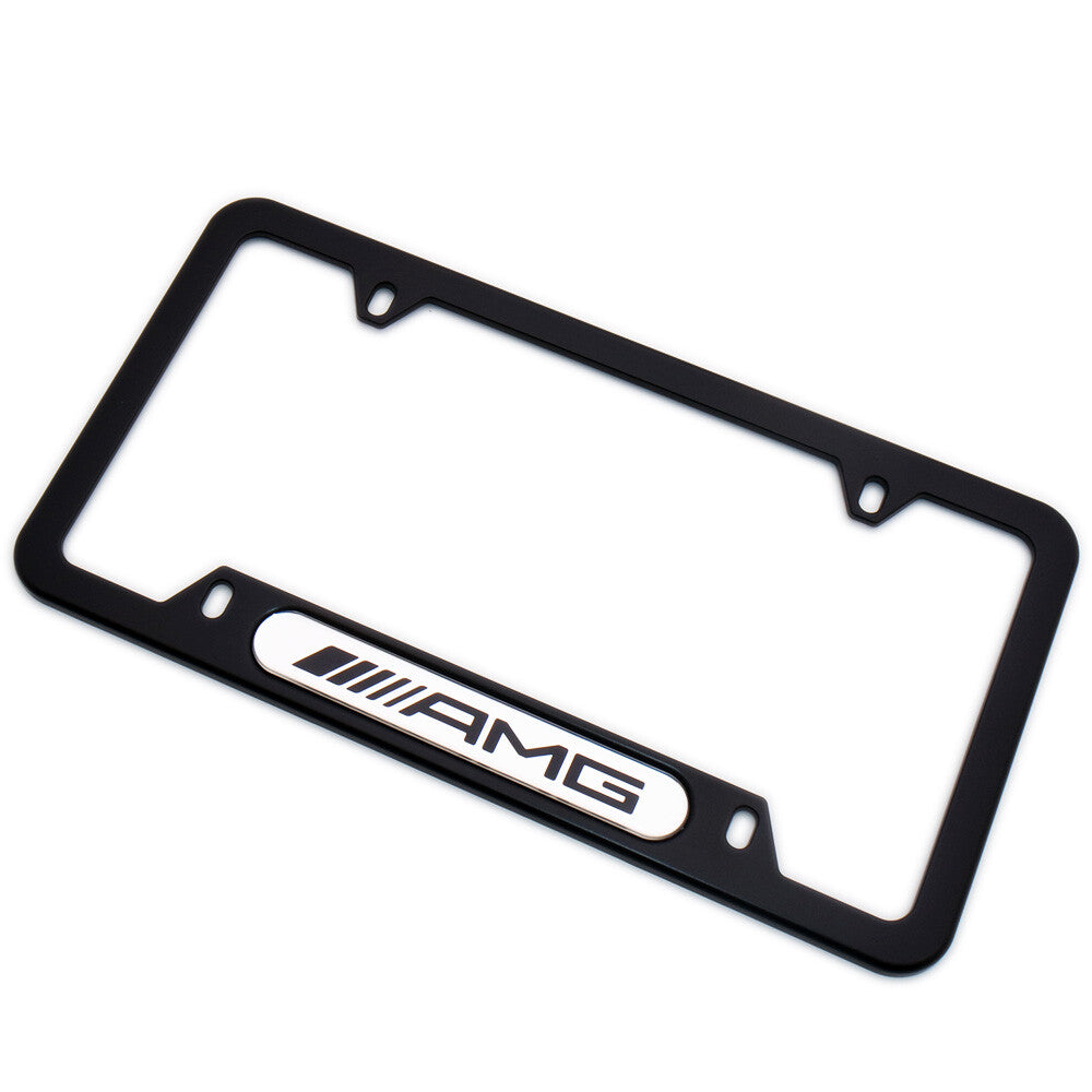 Black Stainless Car License Plate Frame Cover For AMG Sport Gift Accessories