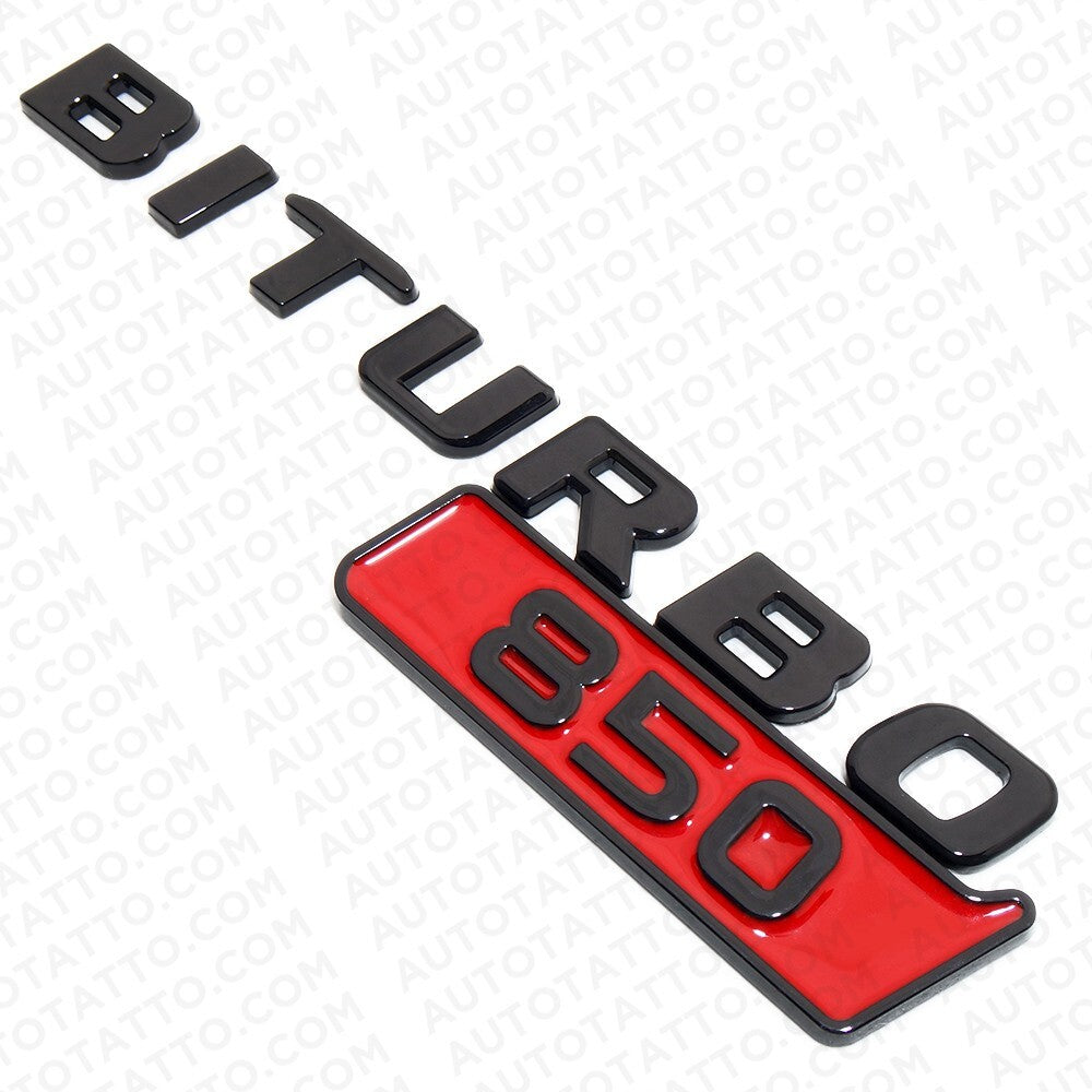 2x Mercedes BRABUS BITURBO 850 Fender Nameplate Badge Marker Emblem Gloss Black