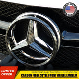Mercedes-Benz Carbon Fiber Grille Emblem Star Overlay Badge A C E CLA GLK GL ML