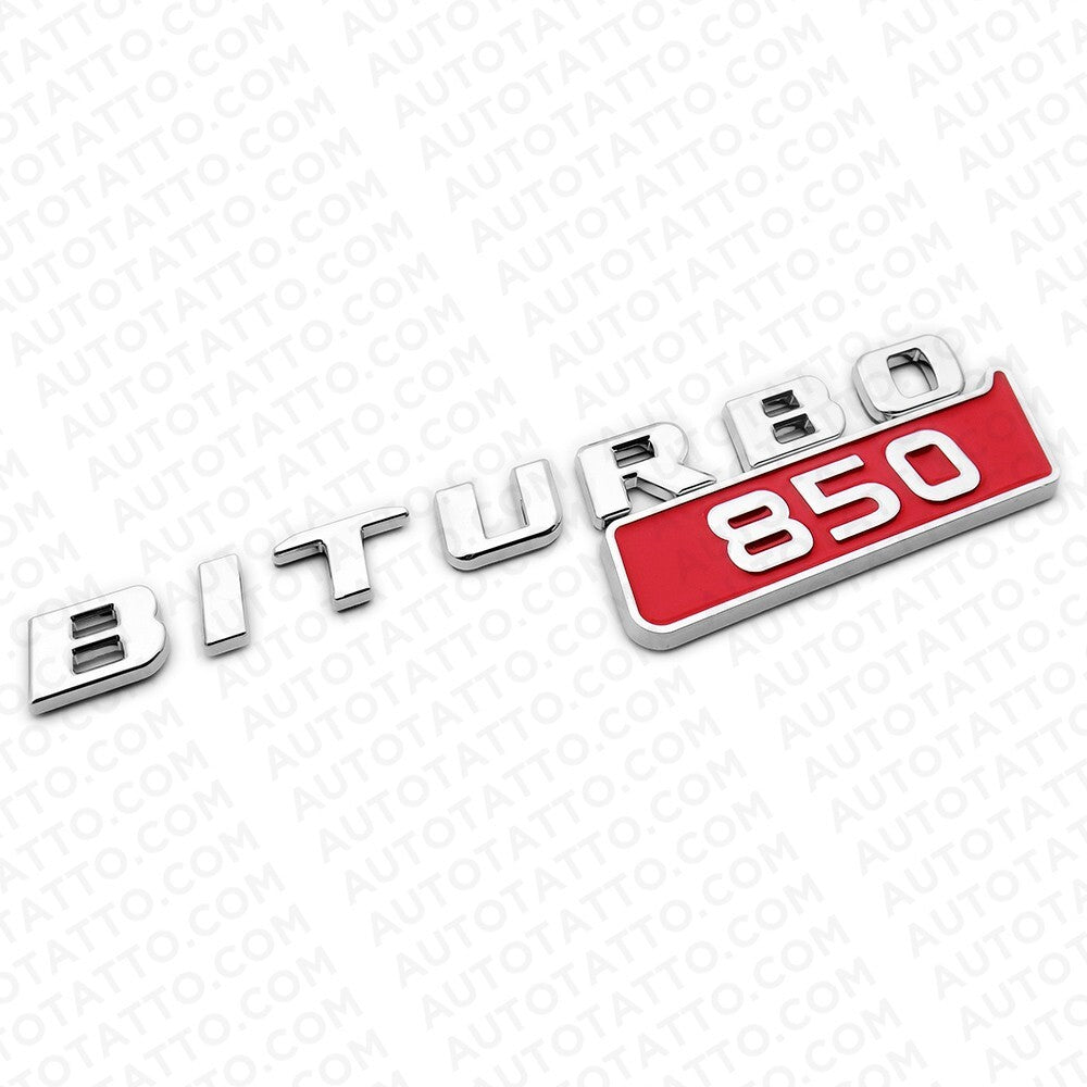 2x Mercedes BRABUS BITURBO 850 Side Fender Nameplate Badge Marker Emblem Chrome