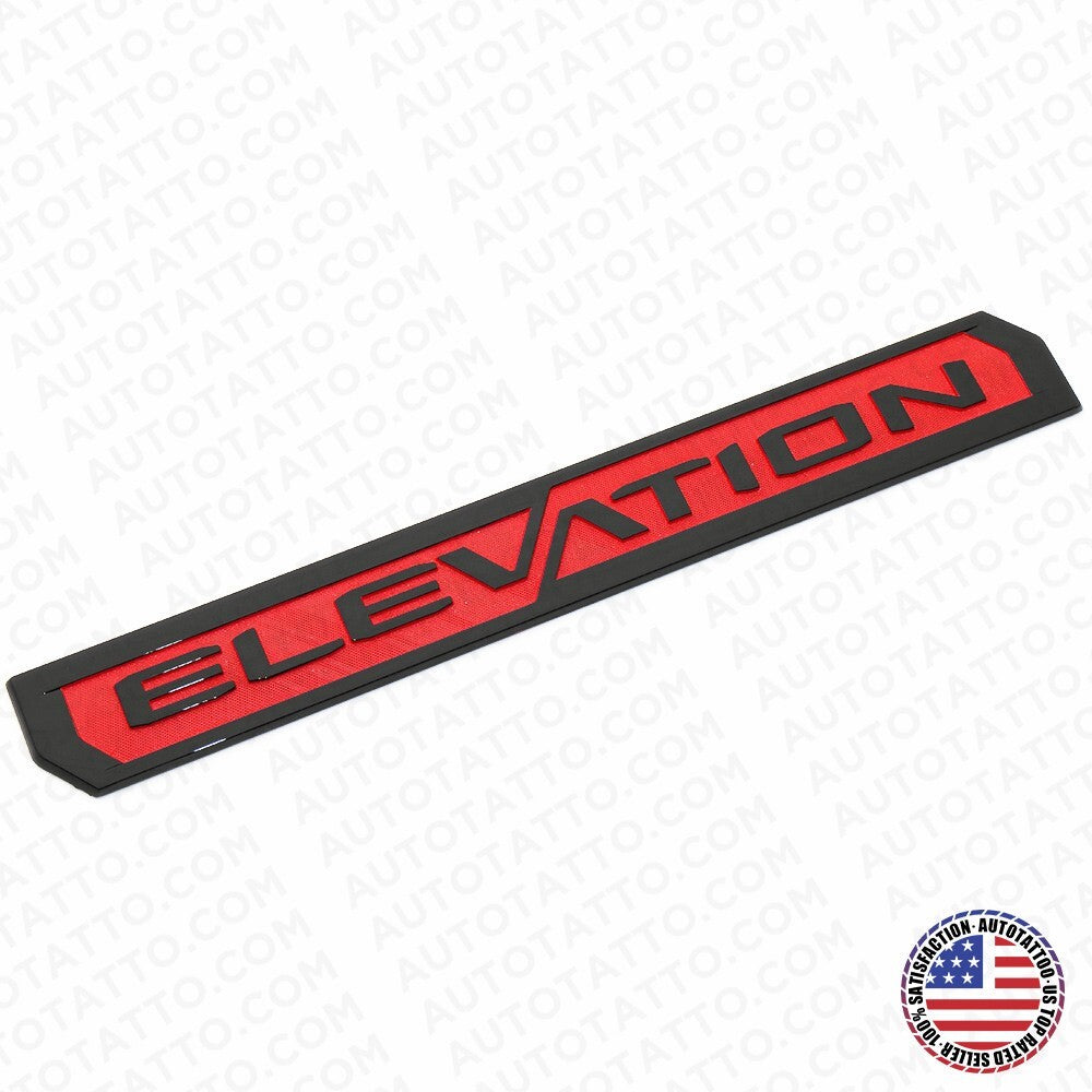 19-23 GMC Sierra Elevation Rear Bed Tailgate Nameplate Badge Emblem Black & Red