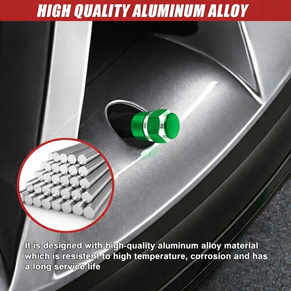 4pcs Universal Car Tire Wheel Valve Stem Caps Hex Design Dust Cover Accessories