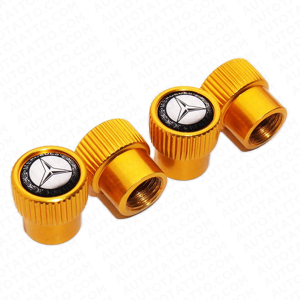 Mercedes AMG Roundel Car Wheels Tire Air Valve Caps Stem Dust Logo Cover Sport