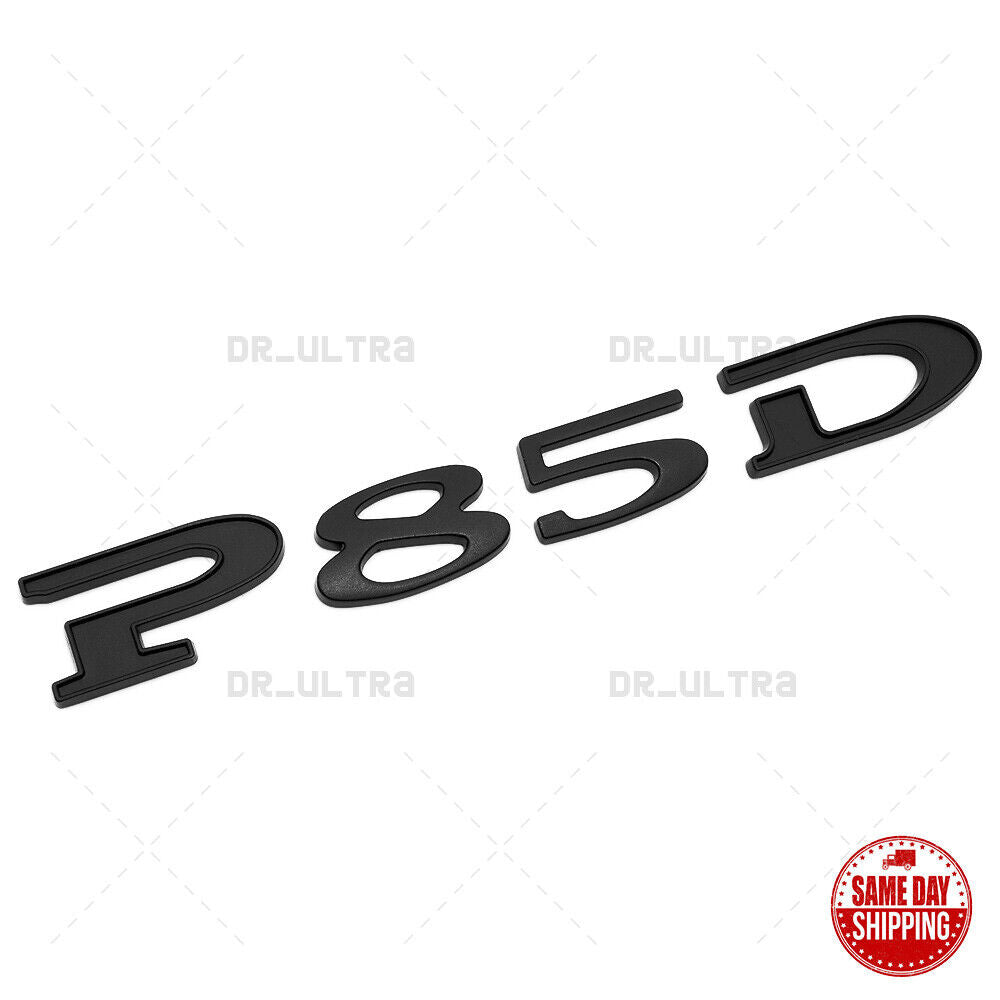 Tesla Rear Liftgate P85D Letter Nameplate Logo Badge Emblem Sport Matte Black