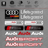 Audi Sport S Line Car Suv Logo Sticker Vinyl 3D Decal Stripes Logo Decor Germany