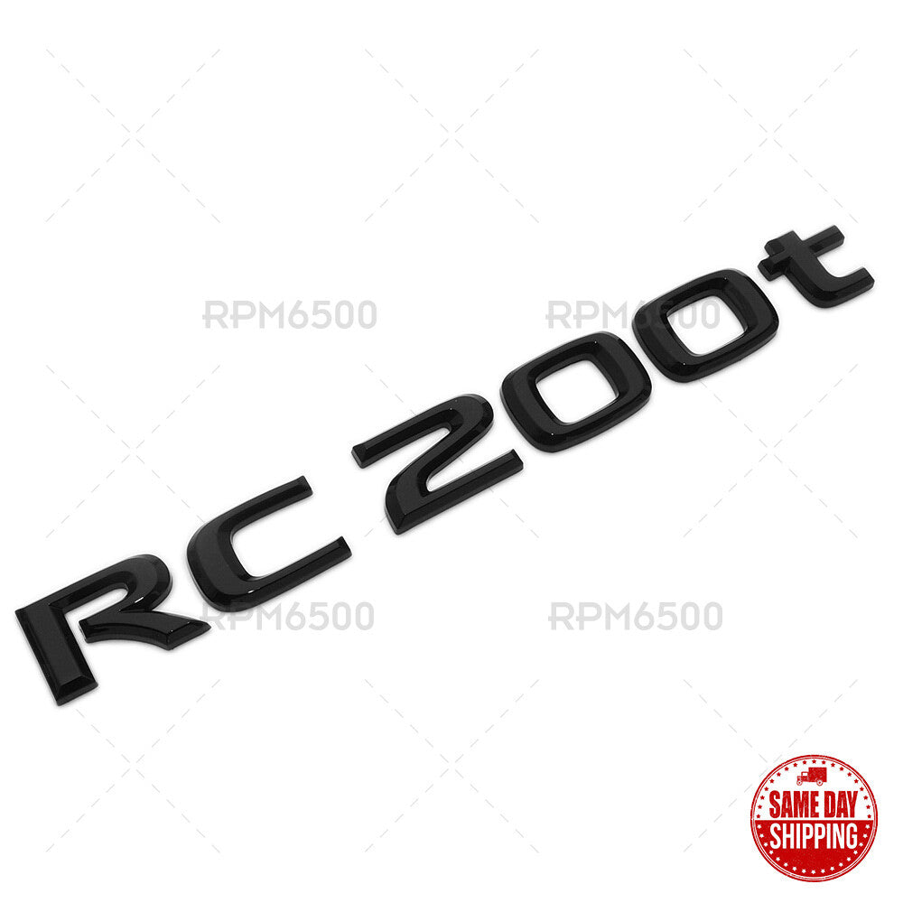 For Lexus Trunk Gloss Black RC 200t Letter Logo Badge Emblem Car Replace F-Sport