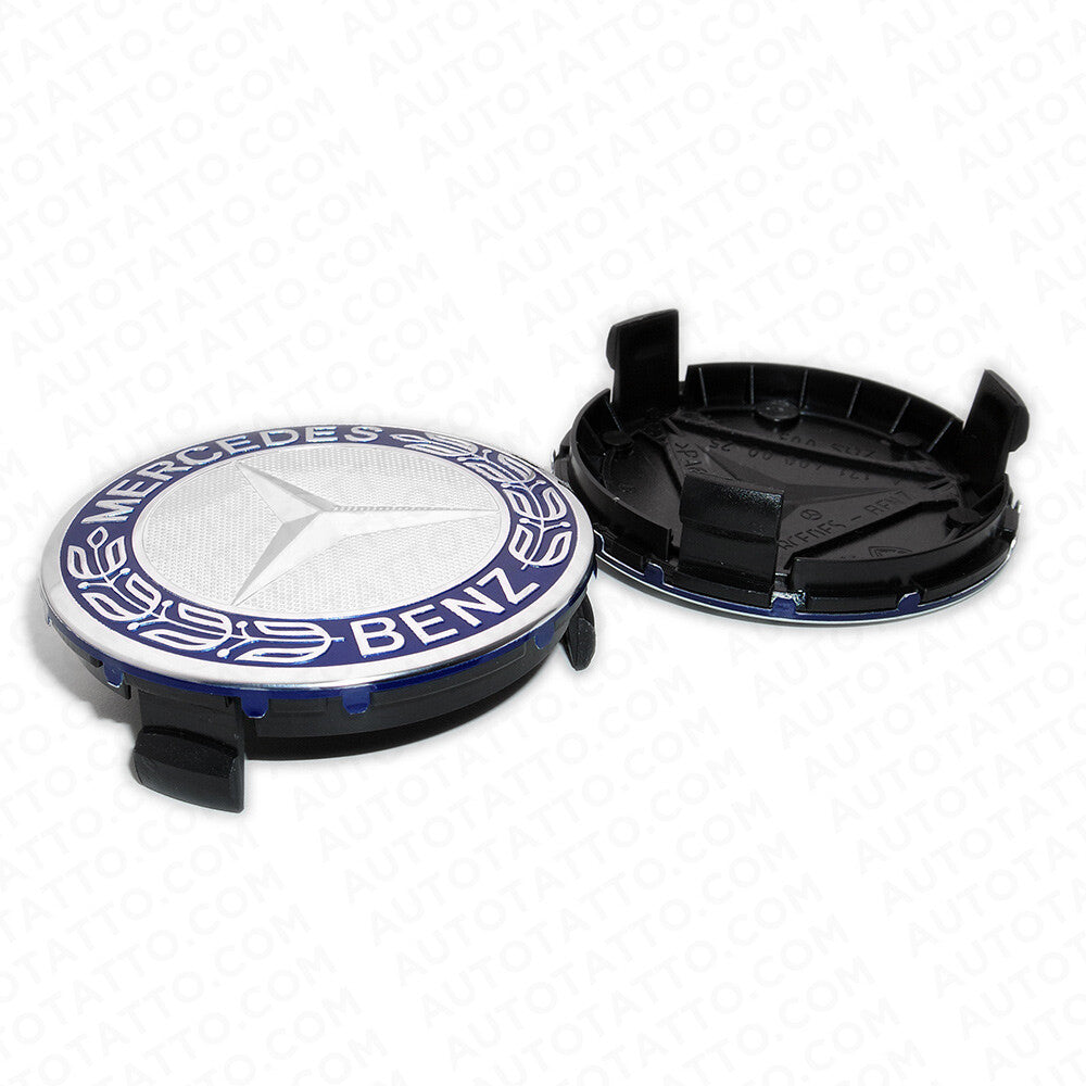 4x Mercedes Wheels Center Cap Hub Star Laurel Wreath Cover Inserts Sport AMG Set