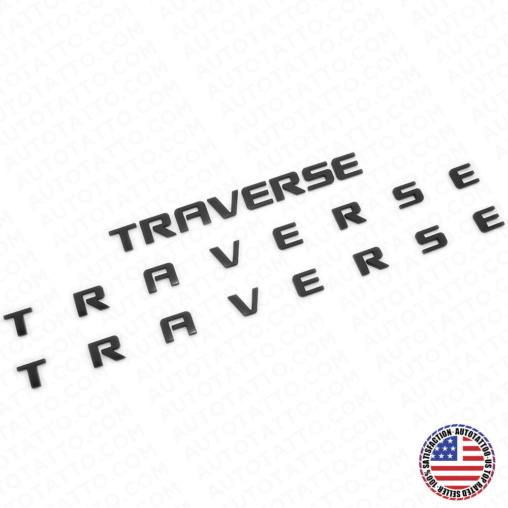 3x Chevy Traverse Front Door & Liftgate Badge Nameplate Logo Emblem Matte Black