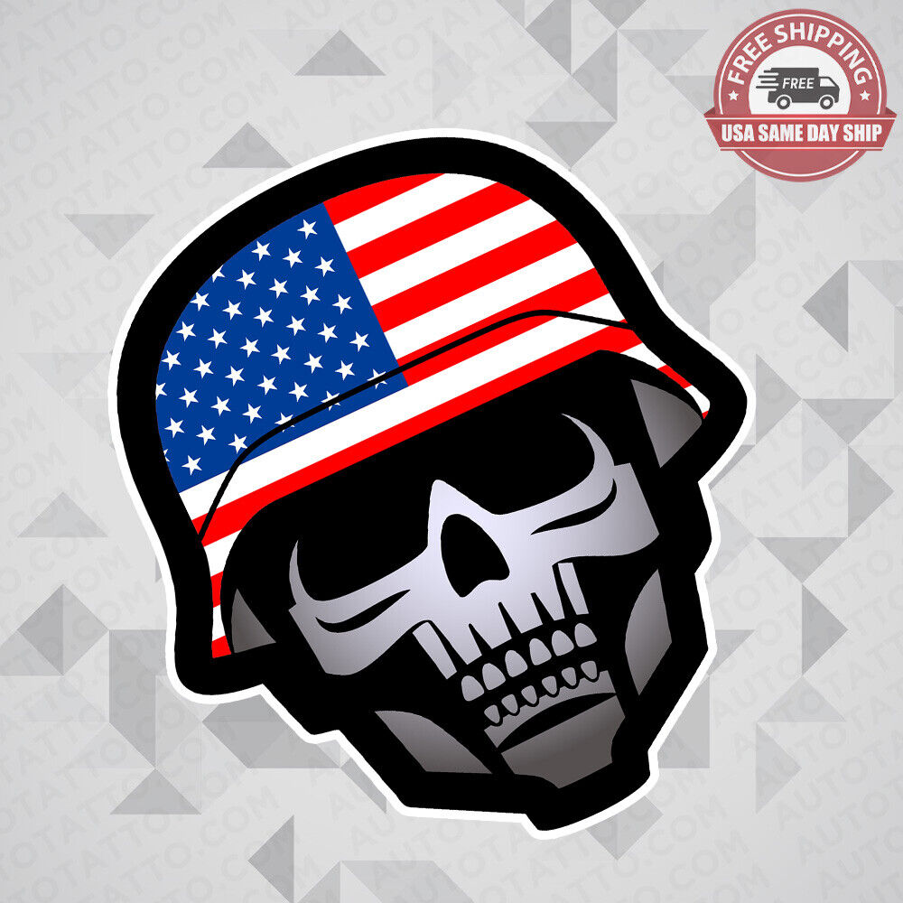 USA Skeleton American Soldier Sticker Decal Home Car Truck Door Window Decorate