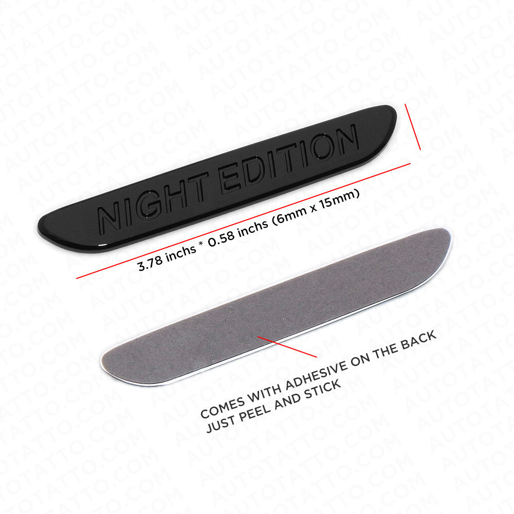 2x Night Edition Fender Marker Car AMG Logo Badge Emblem Sport Decoration Black