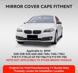 Gloss Black Side Mirror Cover Cap for 14-18 BMW F01 F06 F12 F13 F10 F11 F18 LCI