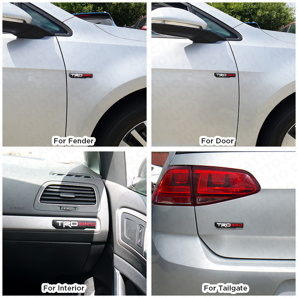 2x Mini TRD Bro Fender Door Tailgate Badge Logo Emblem Silicone Decoration Sport