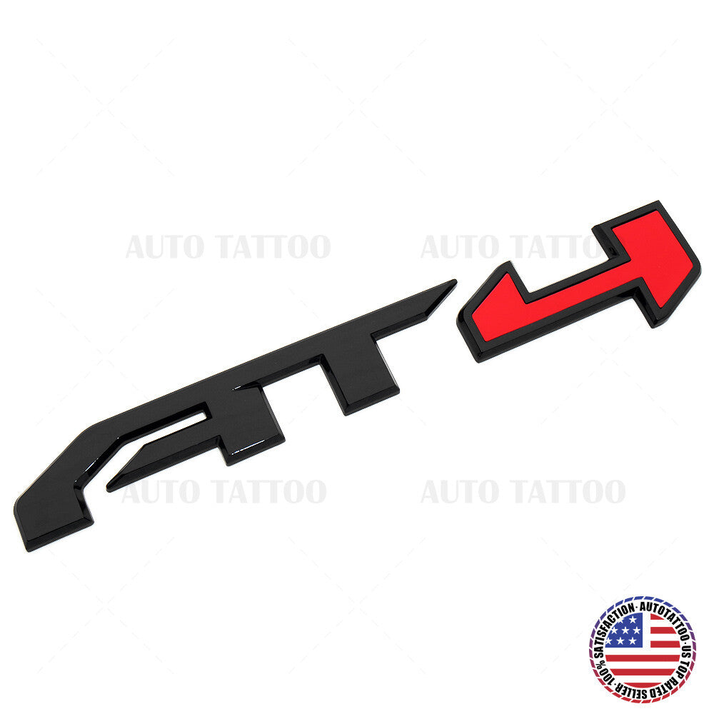 GMC Canyon Sierra AT4 Rear Tailgate Badge Logo Emblem Nameplate Gloss Black Red