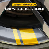 6x Car Wheels Tire Rim Vinyl Decal Racing Stripes Sport Decorate Sticker Yellow