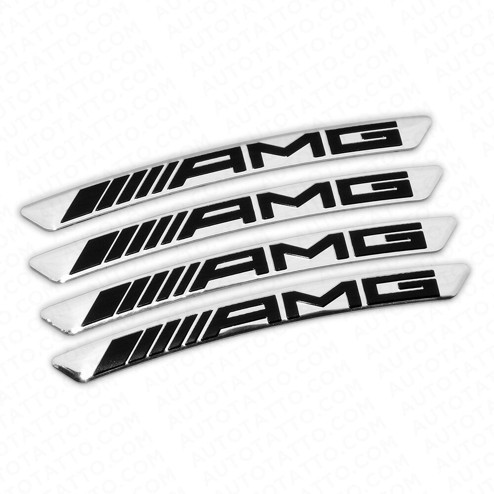 4pcs Mercedes AMG Edition Sport Wheels Badge 3D Sticker Logo Emblem Decoration
