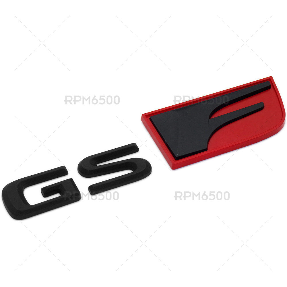 Lexus Trunk Lid Black Red GS F Letter Logo Badge 3D Decal Sport Emblem F-Sport