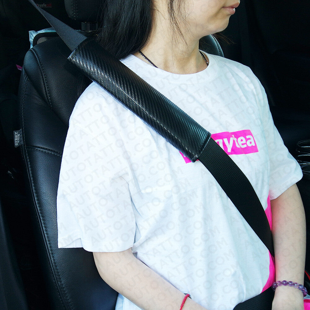 Universal Sport Carbon Seat Belt Cover Safety Shoulder Strap Cushion Pad Harness