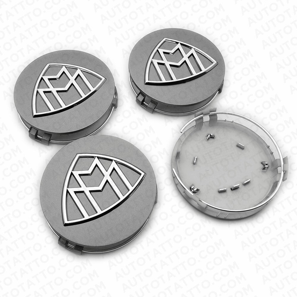 4x Mercedes Maybach Wheels Center Cap Hub Cover Inserts Replacement Sport Gray