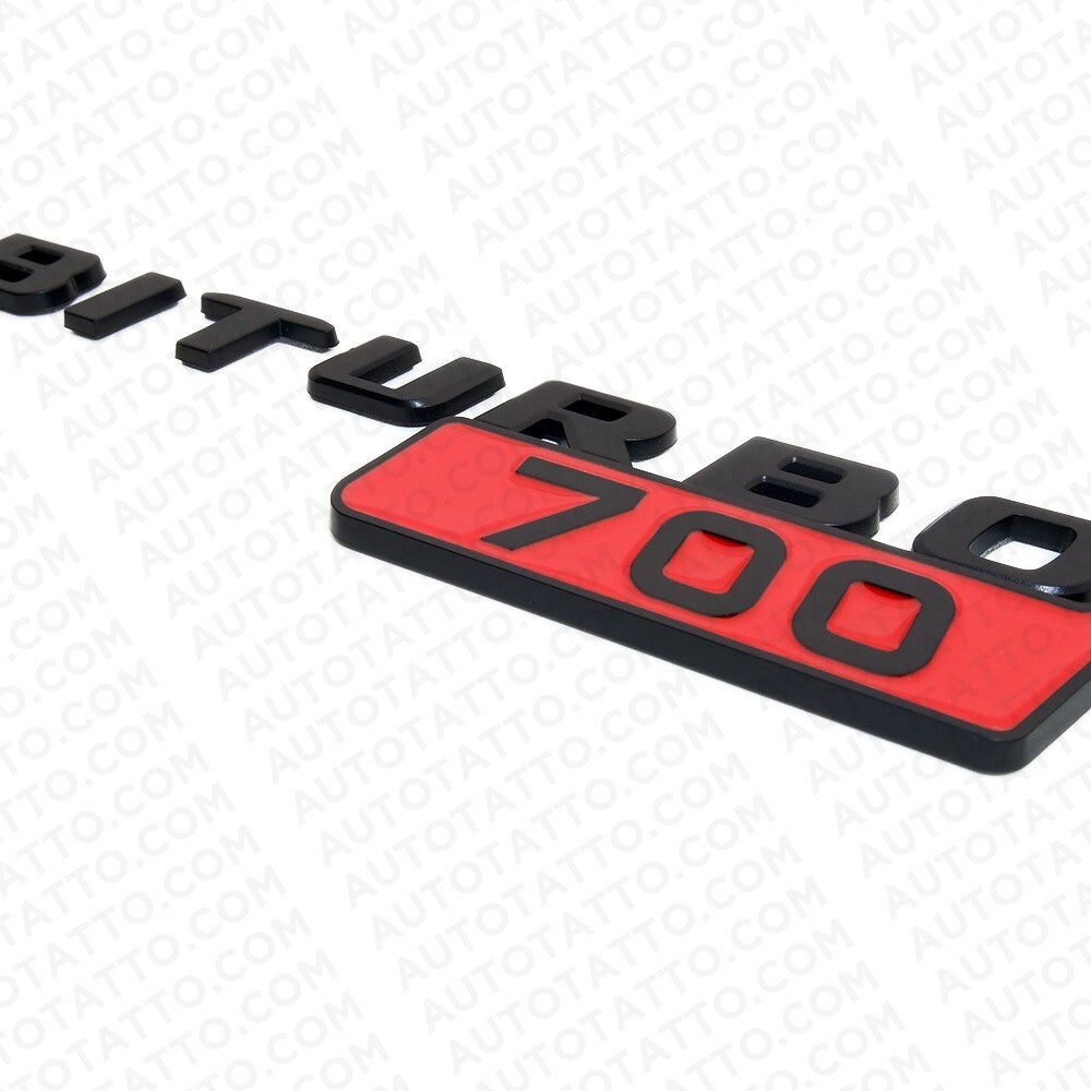 2x Mercedes BRABUS BITURBO 700 Fender Nameplate Badge Marker Emblem Matte Black