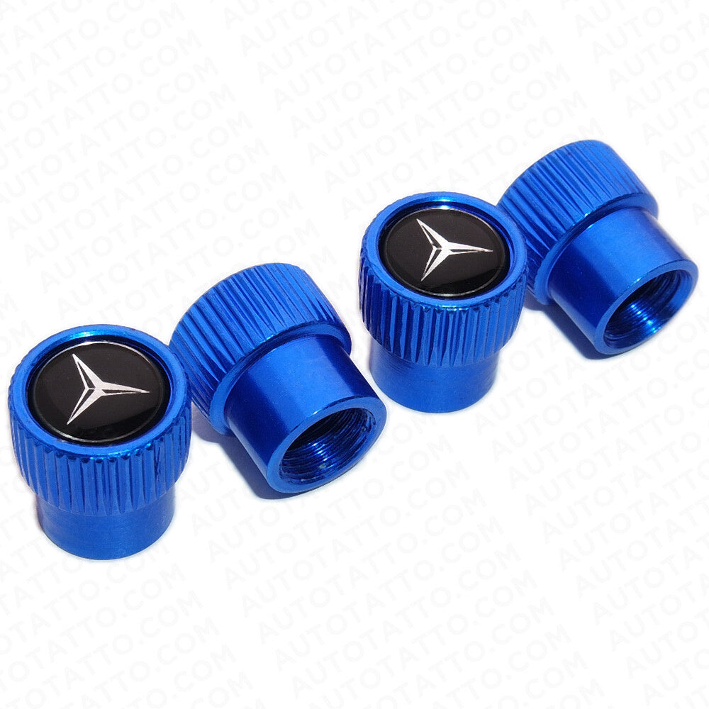 Mercedes-Benz Roundel Car Wheels Tire Air Valve Caps Stem Dust Cover AMG Sport