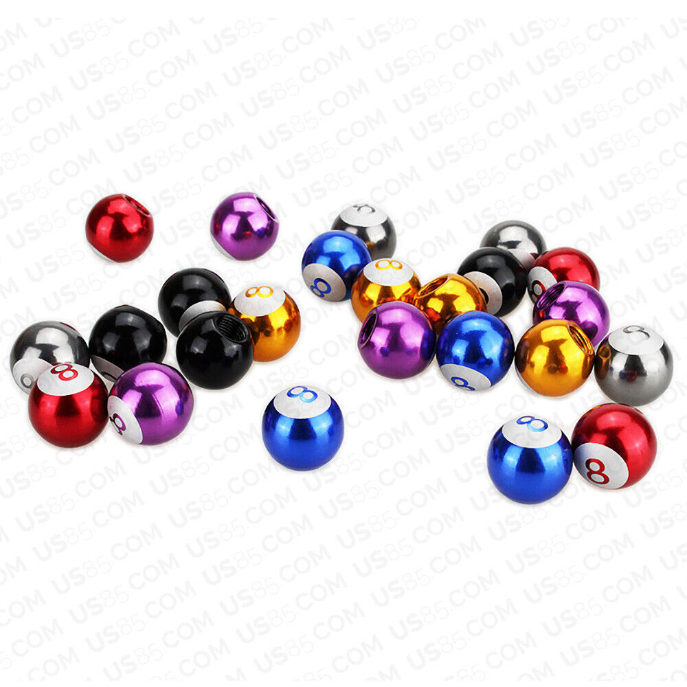 Universal No. 8 Eight Billiard Ball Car Round Caps Auto Valve Stems Decoration