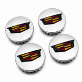 4x Cadillac ATS CTS DTS SRX STS XLR XTS 67mm Wheel Center Caps Silver & Black