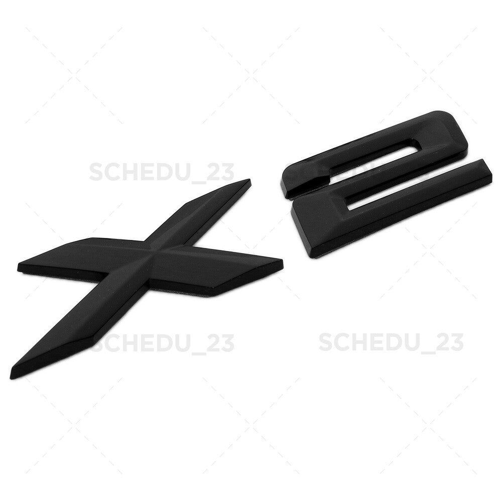 18-23 Gloss Black X2 Letter Logo Emblem Badge Rear Liftgate Nameplate M Sport