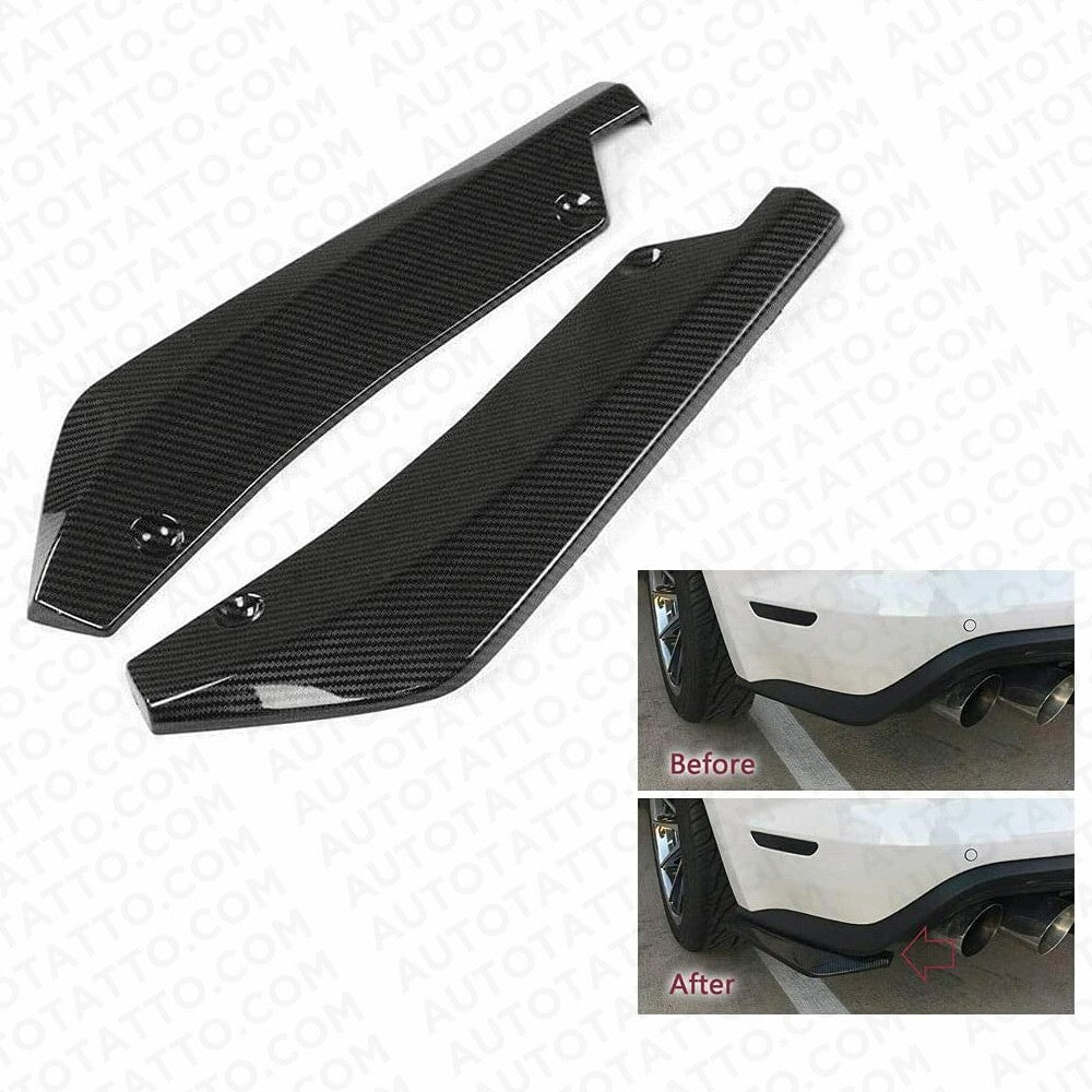 For Mercedes Car Rear Bumper Lip Diffuser Splitter Canard Protector Carbon Fiber