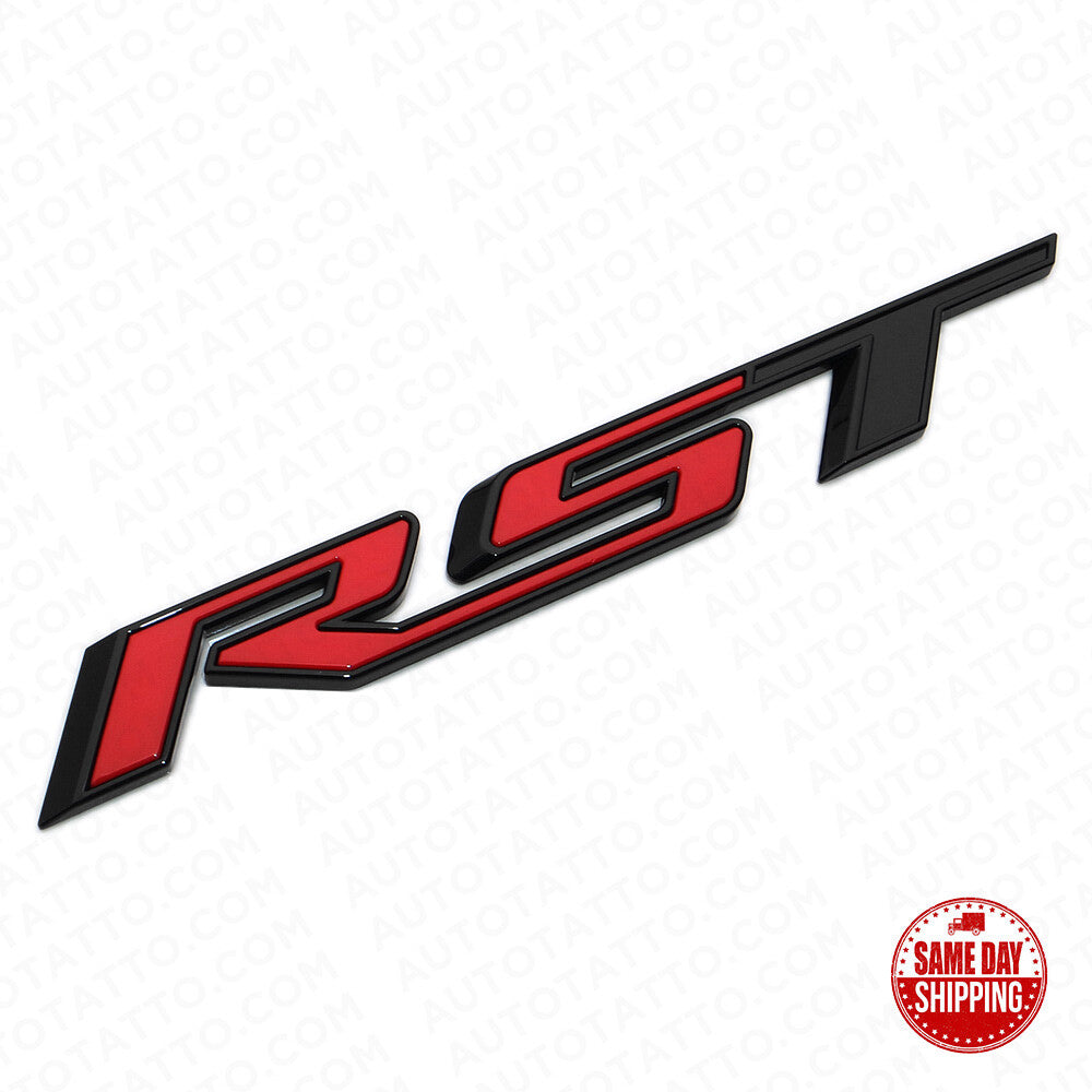 19-21 OEM Chevy Silverado Tailgate RST Letter Logo Emblem Badge 4x4 Black Red