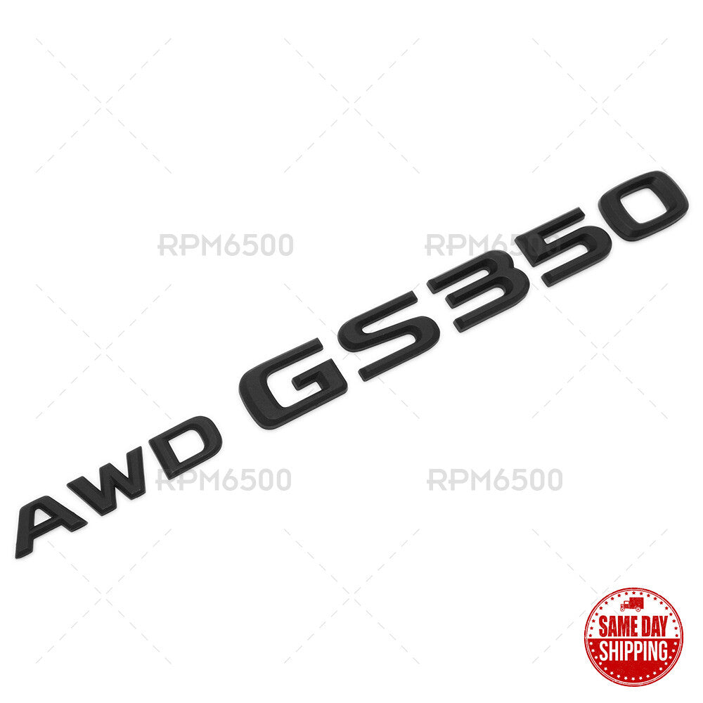 For Lexus Rear Trunk AWD GS 350 Letter Logo Badge Car Emblem F-Sport Matte Black