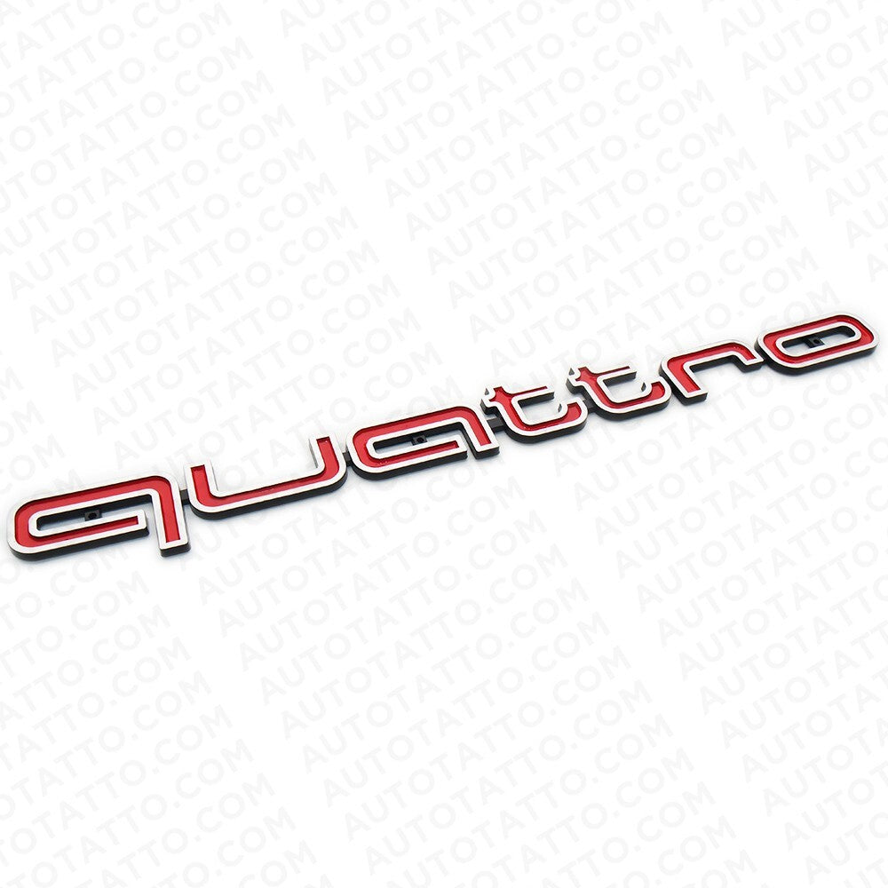 Quattro Emblem RS Style Badge Grill For Audi A4 A5 A6 A7 S4 TT Front Logo Red