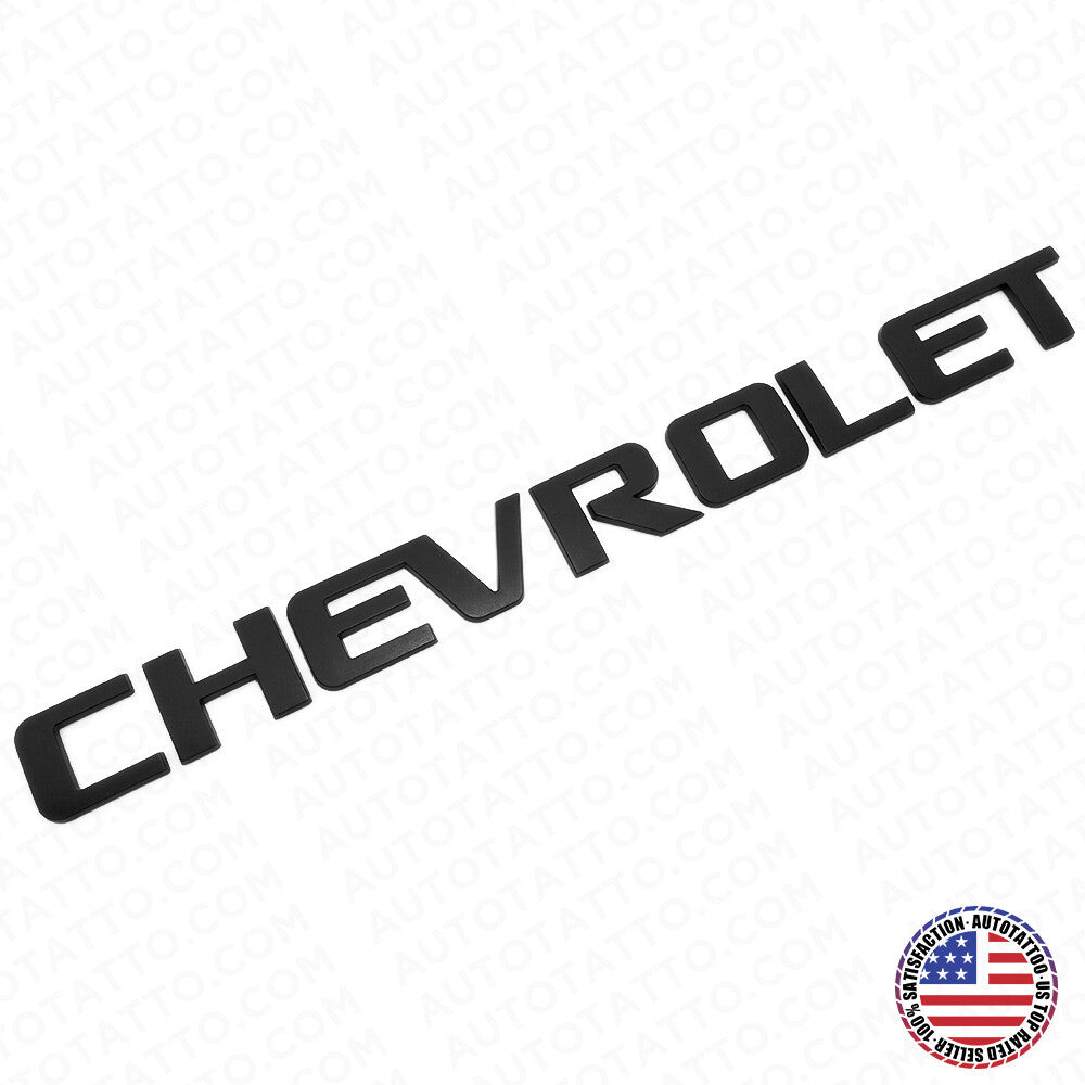 Chevy Chevrolet Truck Lifgate Letter Badge Logo Emblem Matte Black Large Size