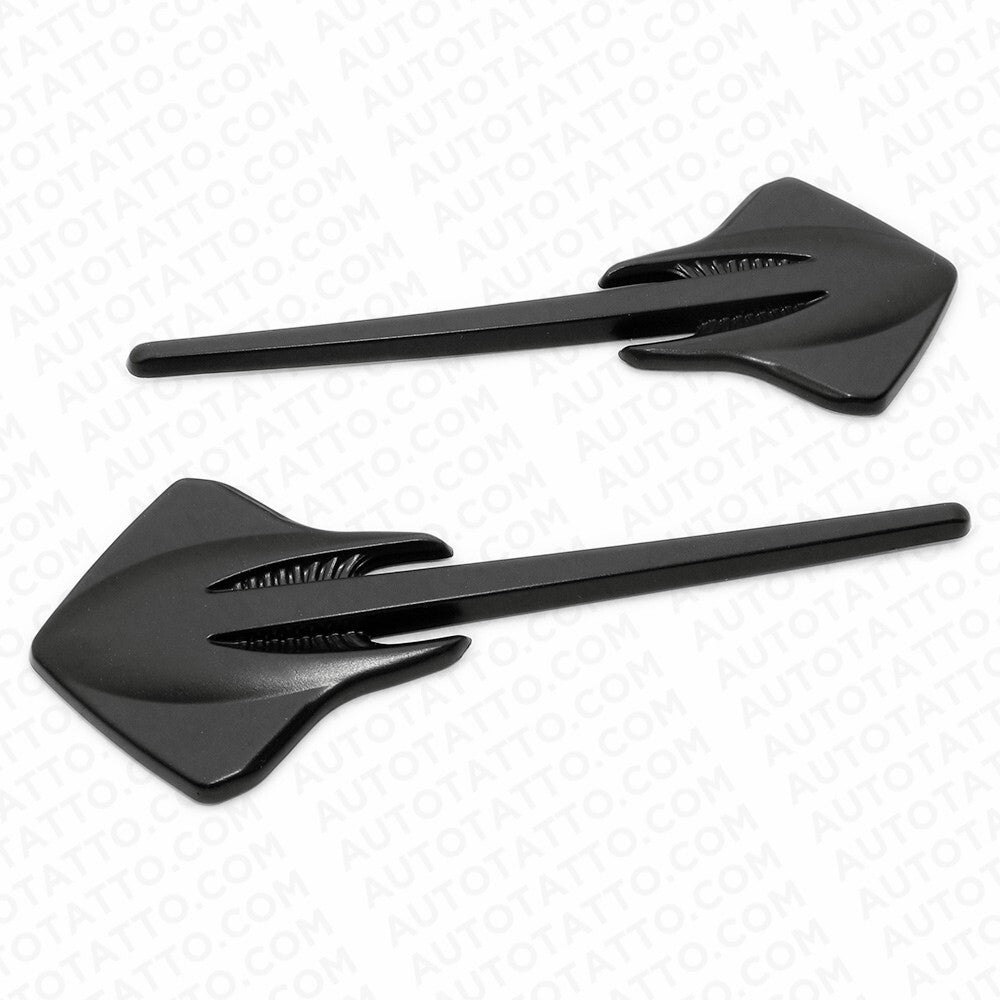2x Corvette C7 Matte Black Fender Stingray Mako Shark Logo Badge Emblem Sport