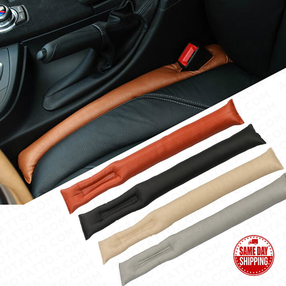 2pcs Universal Car Sport Seat Hand Brake Gap Filler Pad Leather Decoration Gift