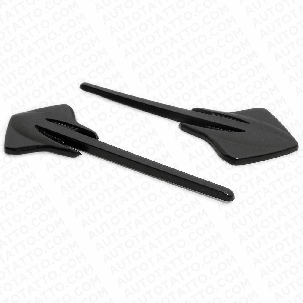 2x Corvette C7 Matte Black Fender Stingray Mako Shark Logo Badge Emblem Sport