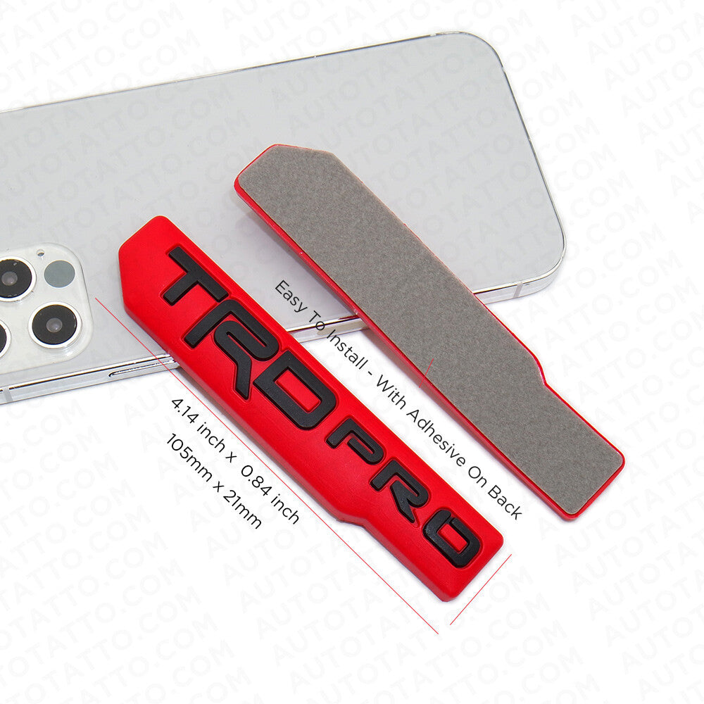 2x Mini TRD Pro Fender Door Tailgate Badge Logo Emblem Silicone Decoration Sport