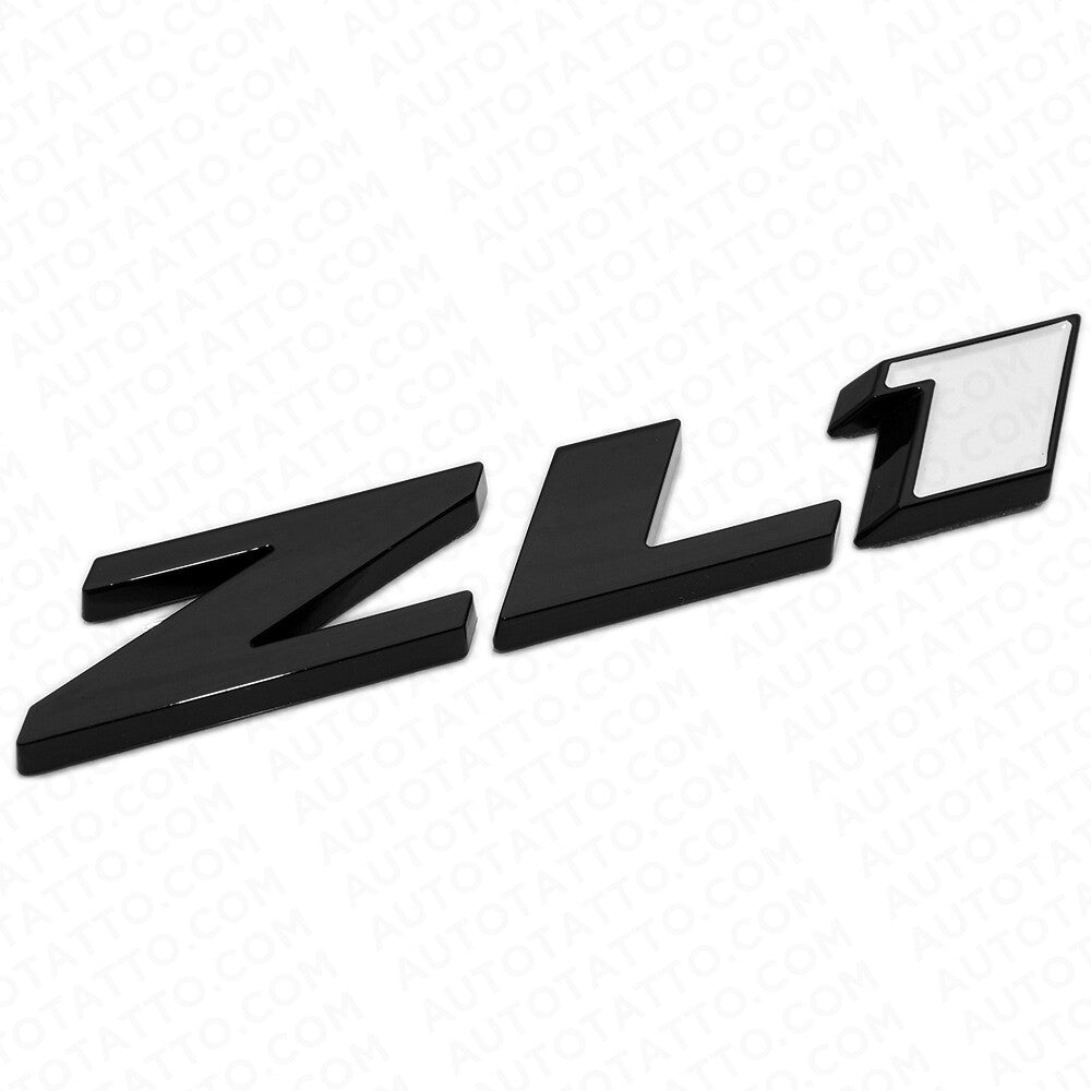 3pcs Camaro Hood & Rear Bumper ZL1 Nameplate Sport Emblem Decorate Black White
