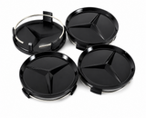 4X Mercedes-Benz Classic Black Wheel Center Hub Caps Emblem 75MM AMG Limited