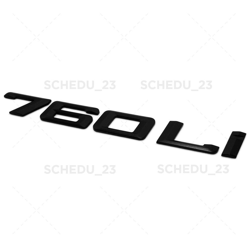 Matte Black 760Li Letter Logo Emblem Badge Trunk Lid M Series Performance F01