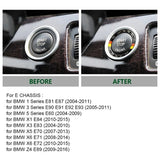 For BMW E90 E92 E93 Engine Switch Start Stop Button Carbon Fiber Sticker Badge
