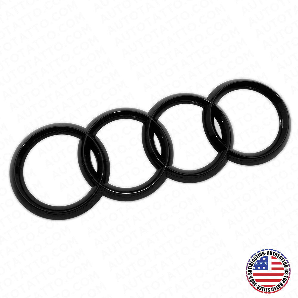 02-09 AUDI Sport Gloss Black Liftgate Trunk Lid Logo Ring Badge Emblem Decorate